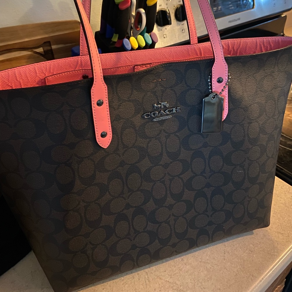 Authentic LARGE Coach signature tote